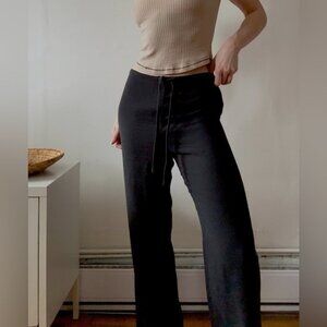 Vintage British India Traveller Wide-Leg Drawstring Pants – Black, Size 5